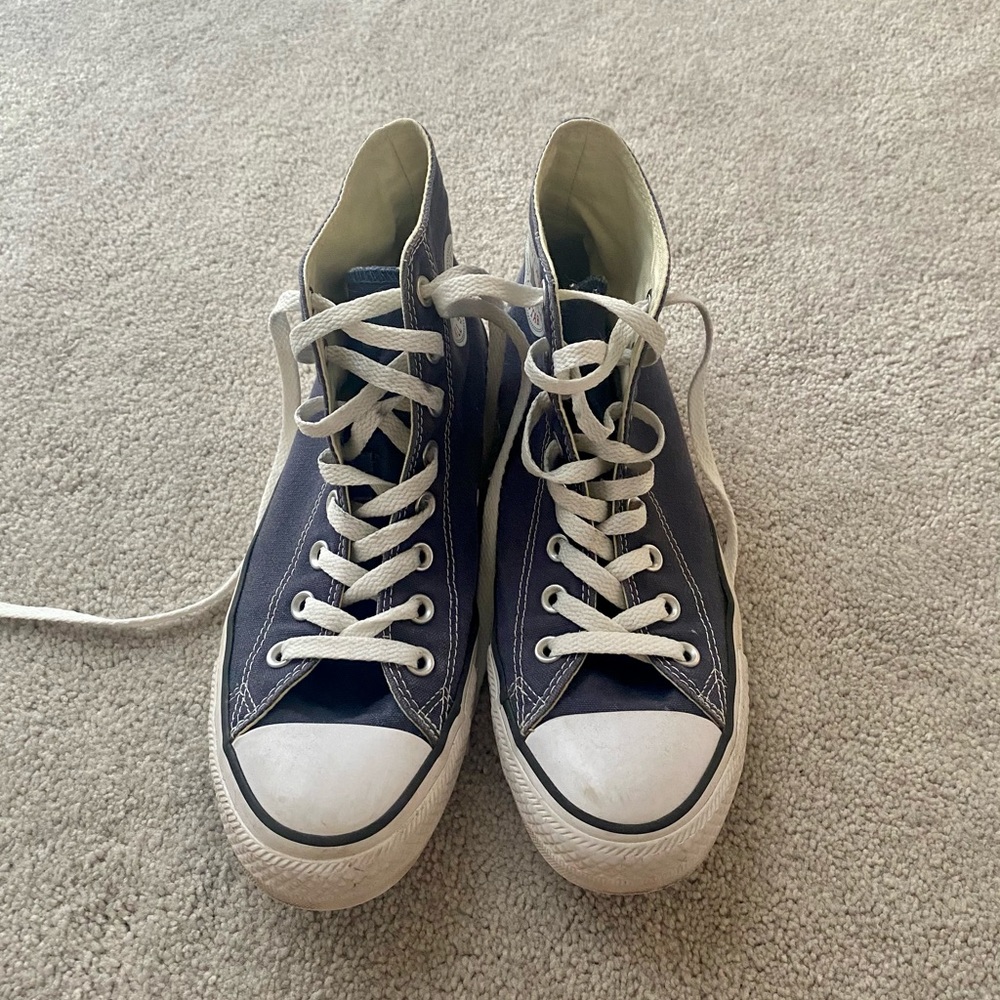 Navy Blue High Top Converse